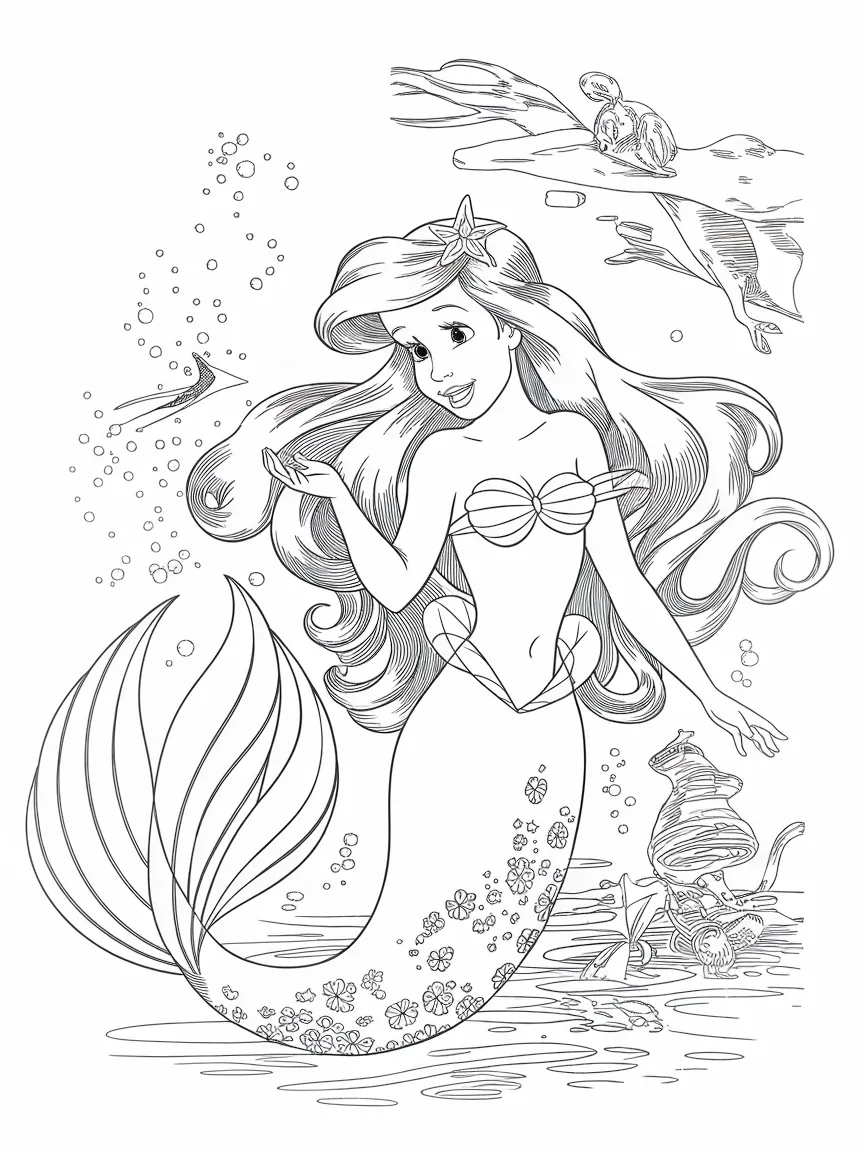 Ariel coloring pages - 737 | ColoringPagesDesign