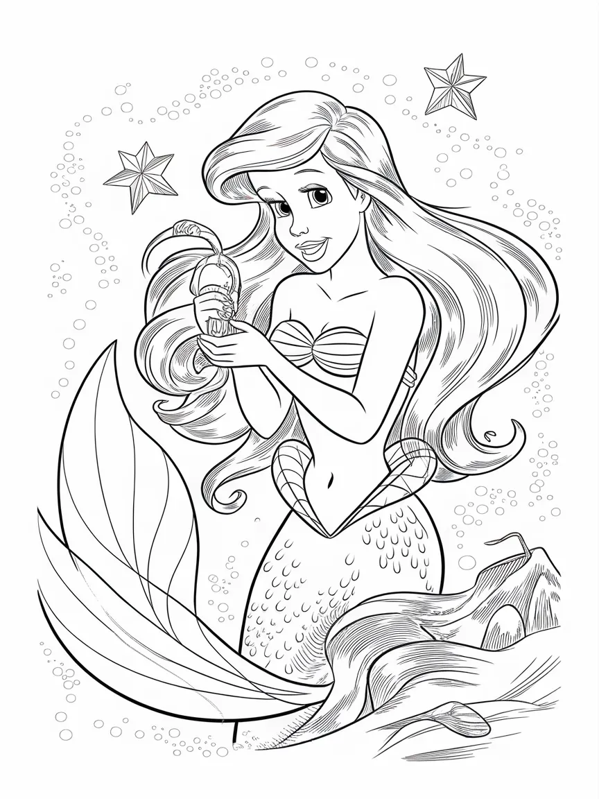 Ariel coloring pages - 738 | ColoringPagesDesign