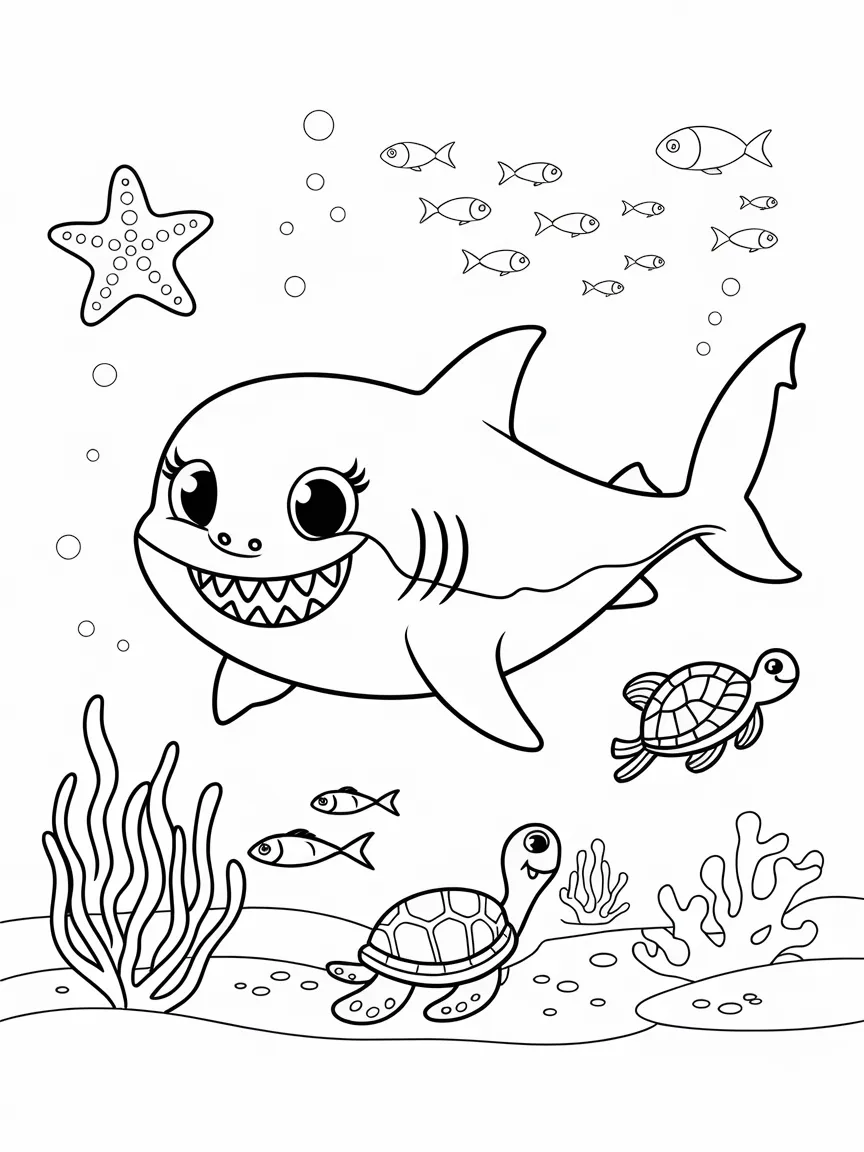 Bebe tubarao para colorir - 2340 | ColoringPagesDesign