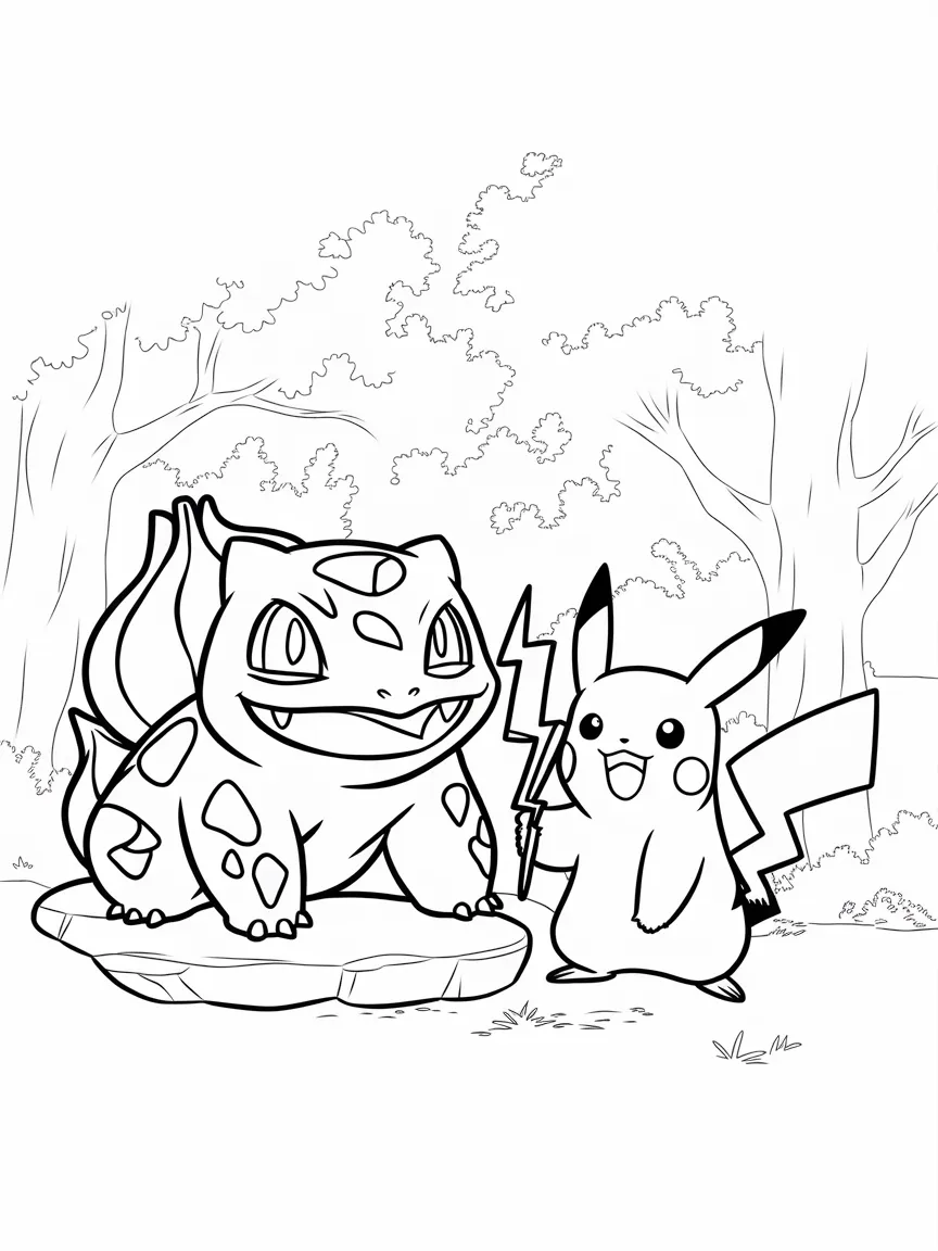 Pikachu coloring pages - 2114 | ColoringPagesDesign