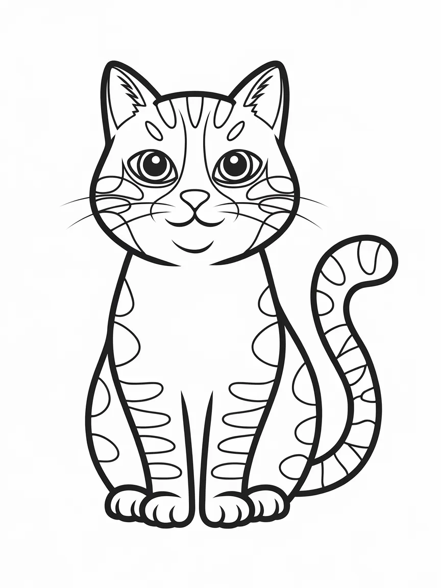 Cute cat coloring pages - 961 | ColoringPagesDesign