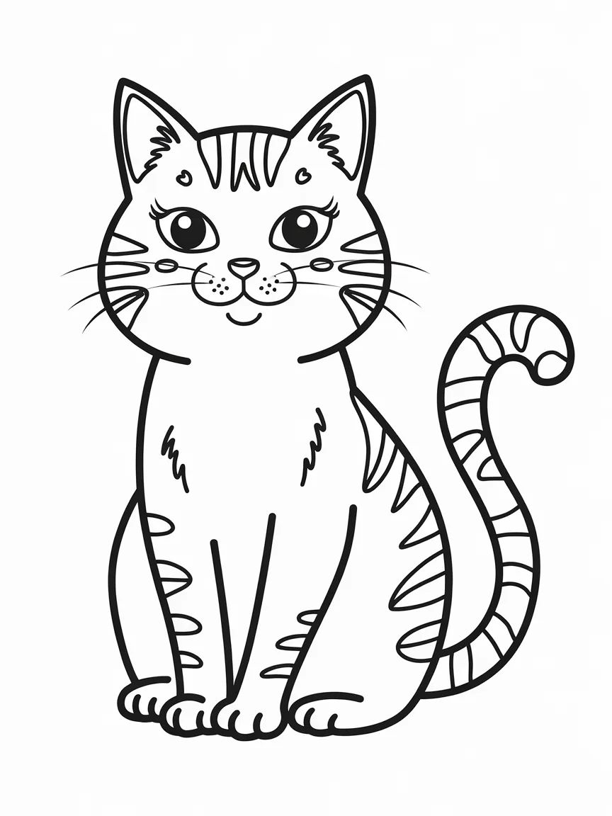 Cute cat coloring pages - 962 | ColoringPagesDesign