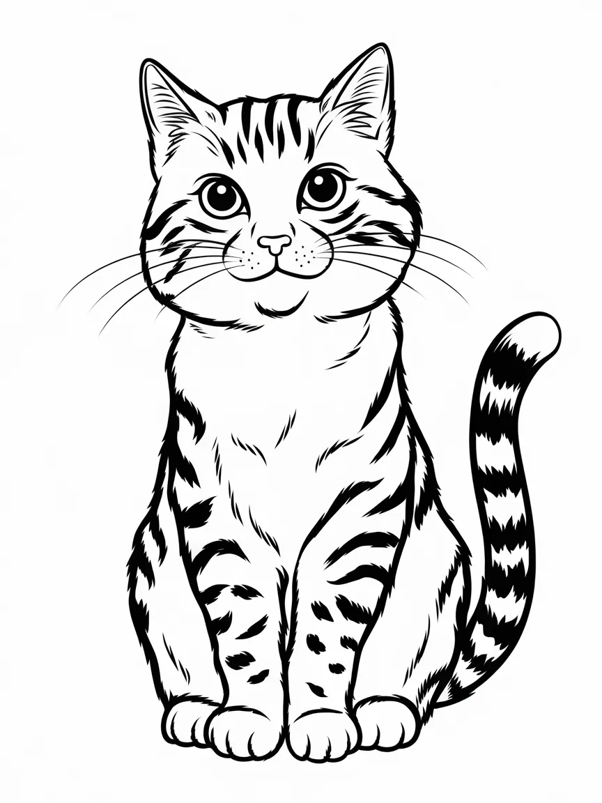 Cute cat coloring pages - 964 | ColoringPagesDesign