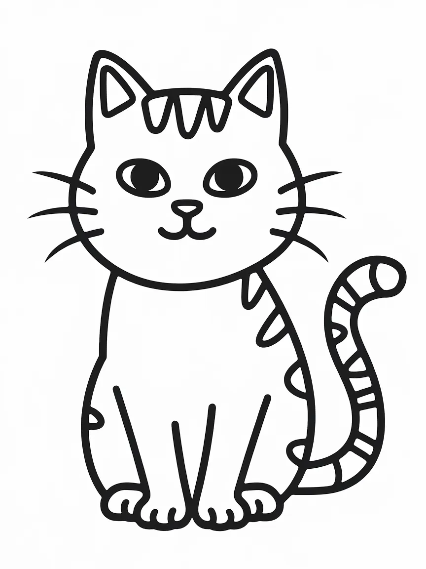 Cute cat coloring pages - 965 | ColoringPagesDesign