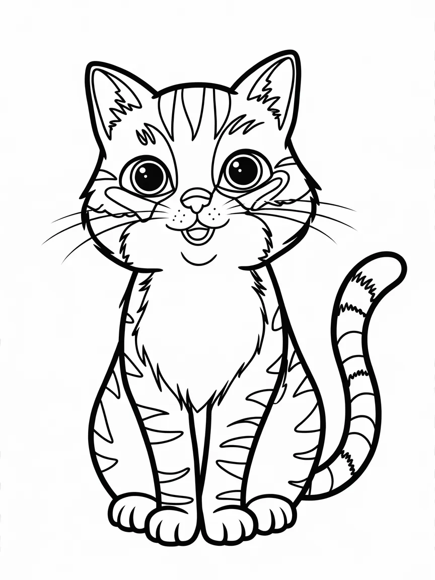 Cute cat coloring pages - 966 | ColoringPagesDesign