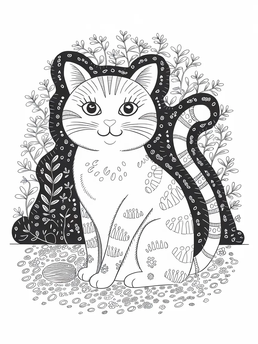 Cute cat coloring pages - 967 | ColoringPagesDesign