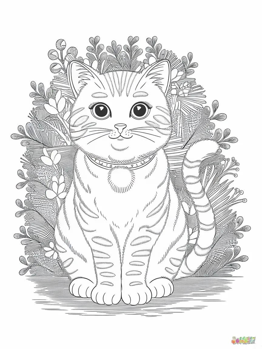 Cute cat coloring pages - 968 | ColoringPagesDesign