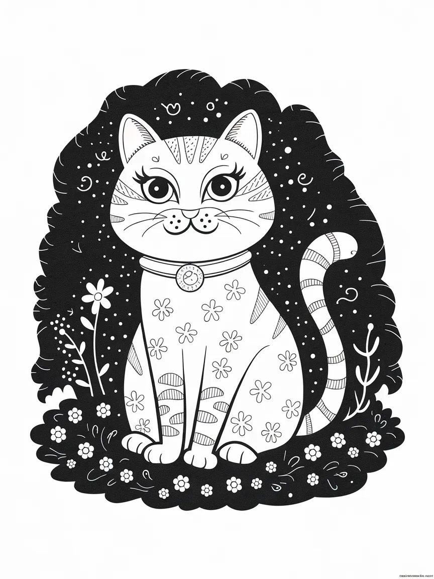 Cute cat coloring pages - 969 | ColoringPagesDesign