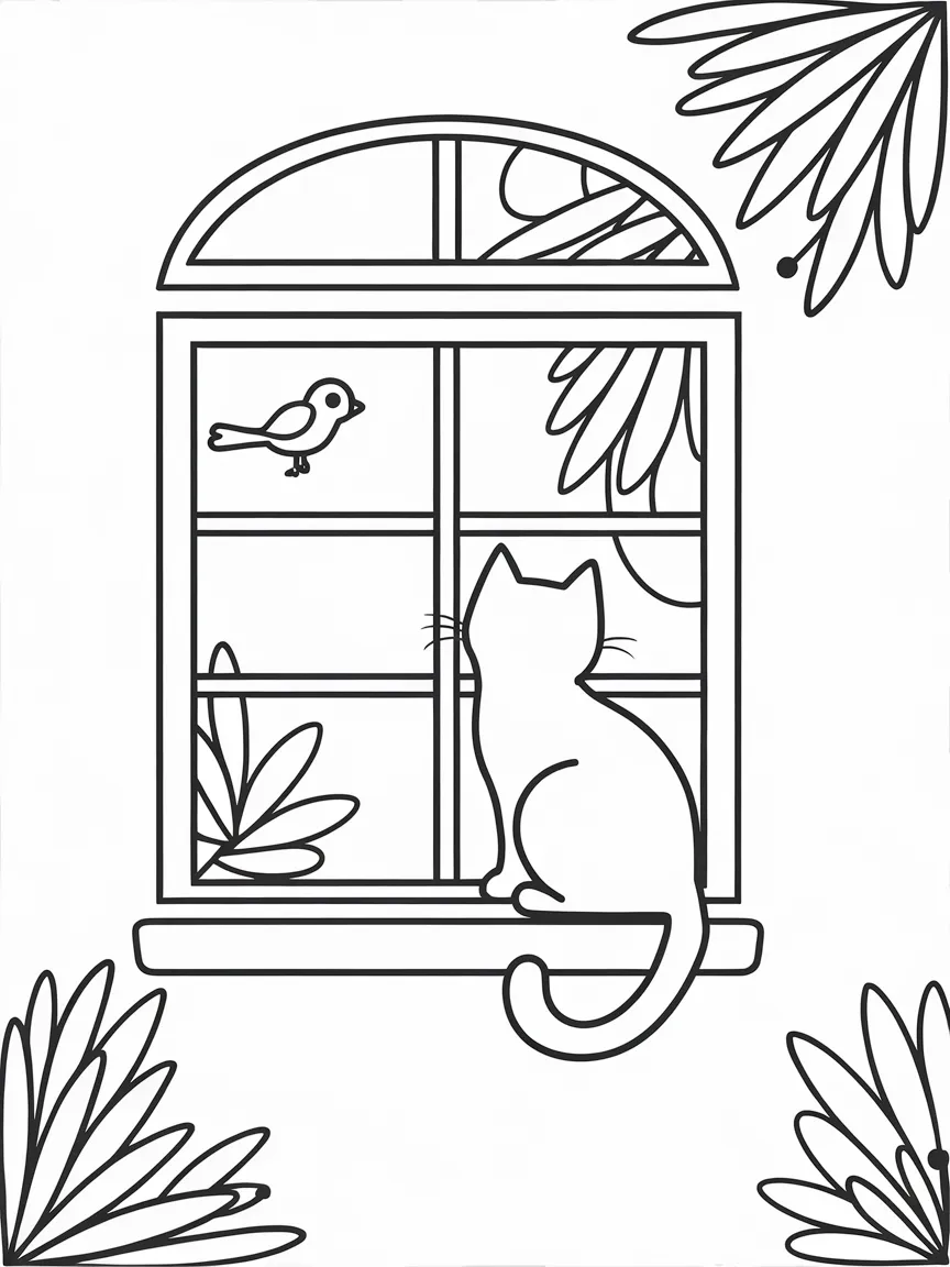 Cute cat coloring pages - 1823 | ColoringPagesDesign