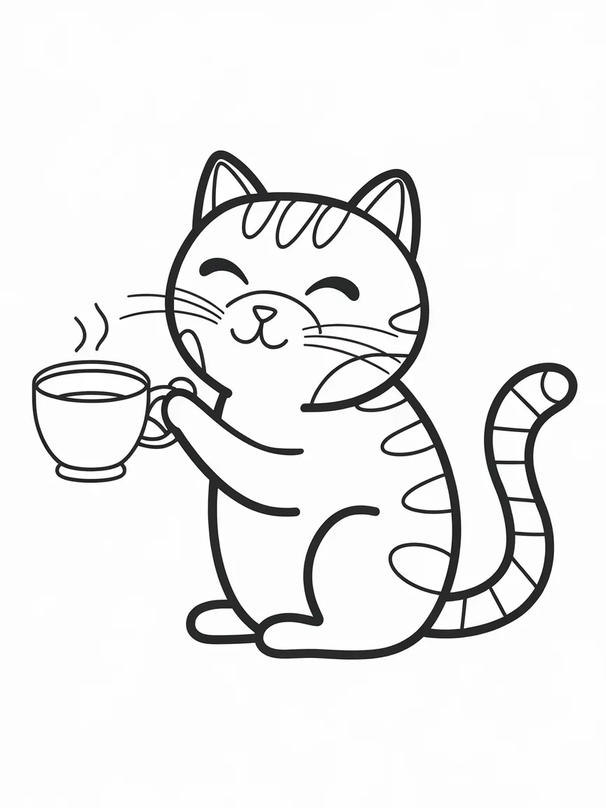 Cute cat coloring pages - 1824 | ColoringPagesDesign