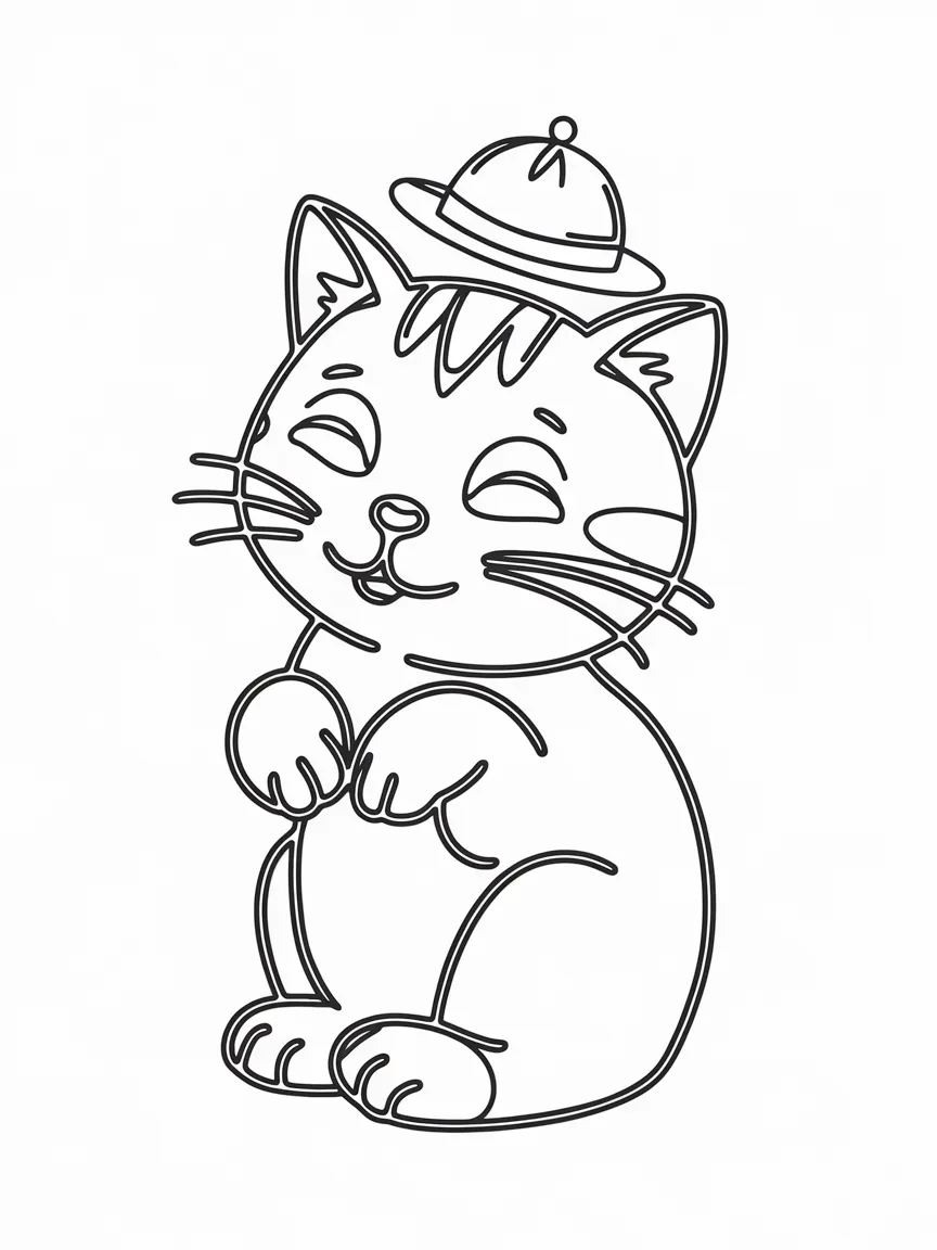 Cute cat coloring pages - 1825 | ColoringPagesDesign