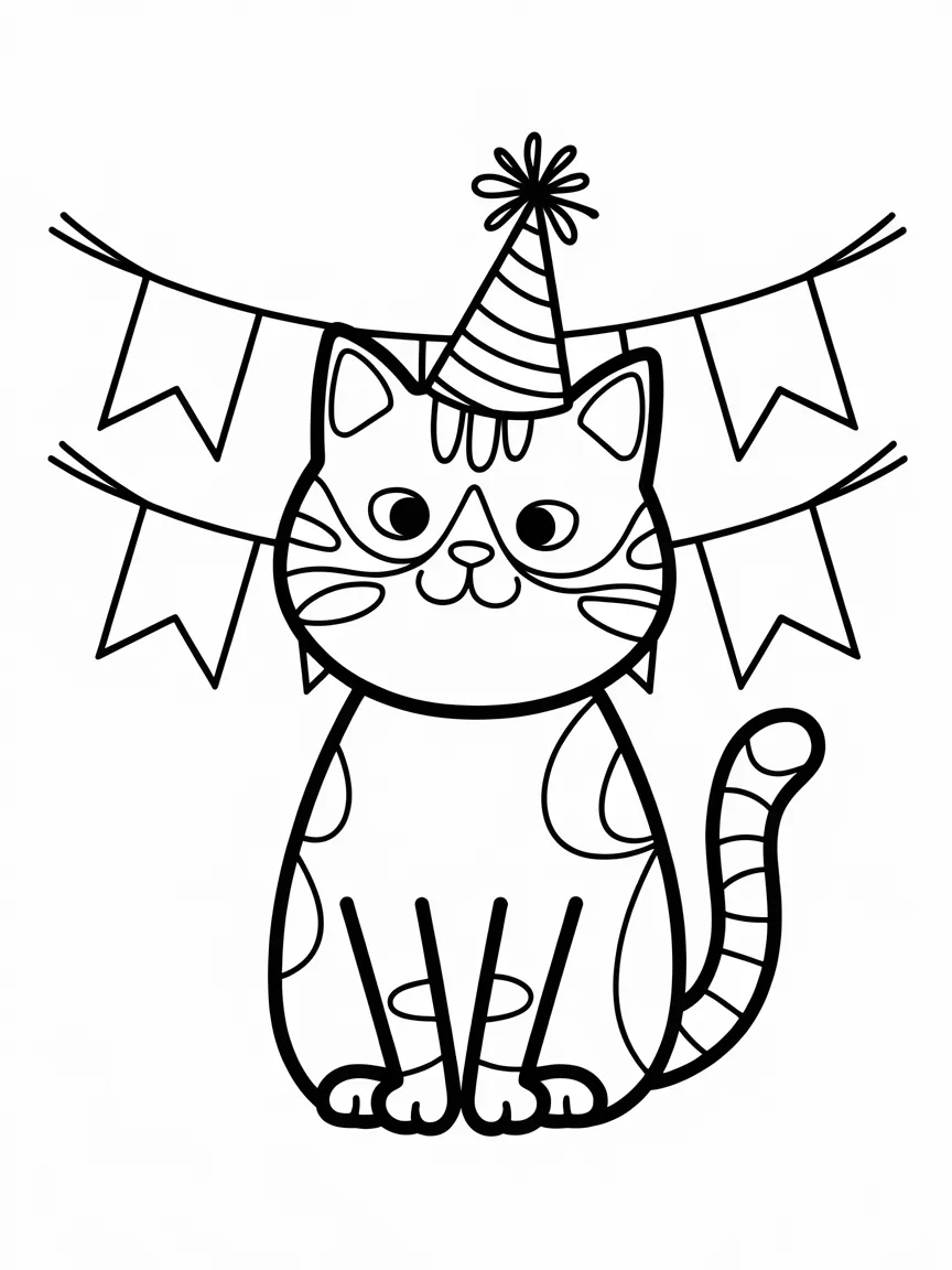 Cute cat coloring pages - 1829 | ColoringPagesDesign