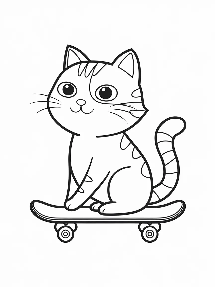 Cute cat coloring pages - 1830 | ColoringPagesDesign