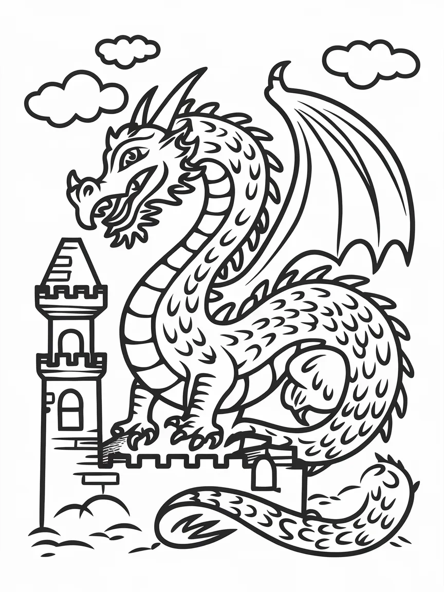 Dragon coloring pages - 1383 | ColoringPagesDesign