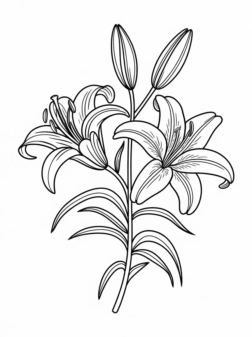 Flower coloring pages - 1307 | ColoringPagesDesign