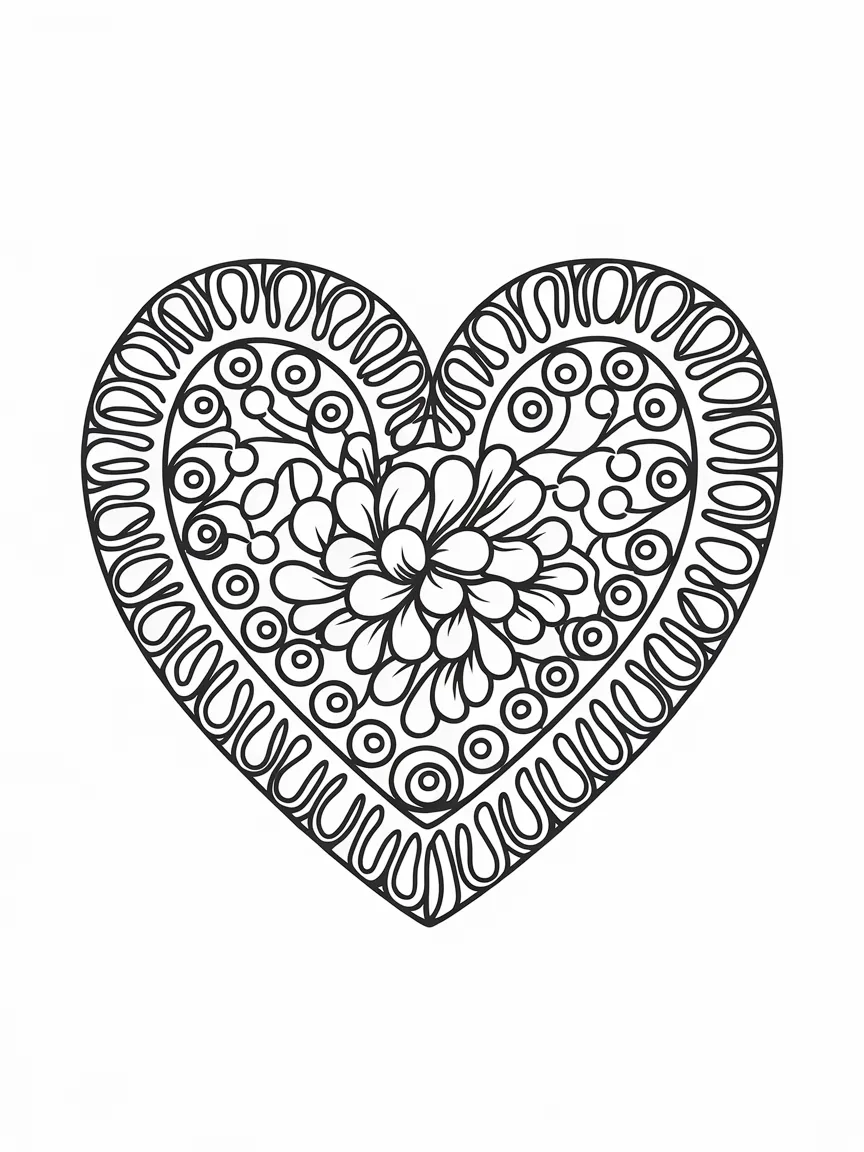 Heart coloring pages - 478 | ColoringPagesDesign