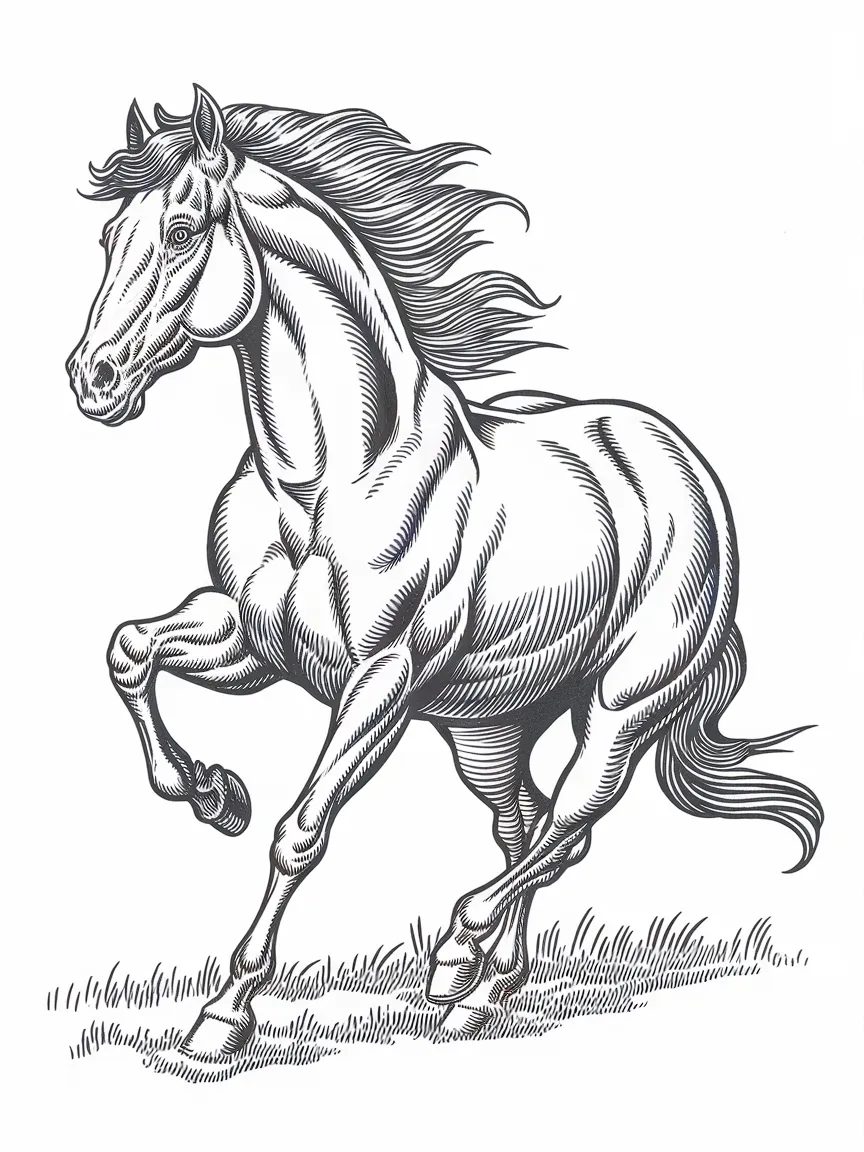 Horse coloring pages - 396 | ColoringPagesDesign