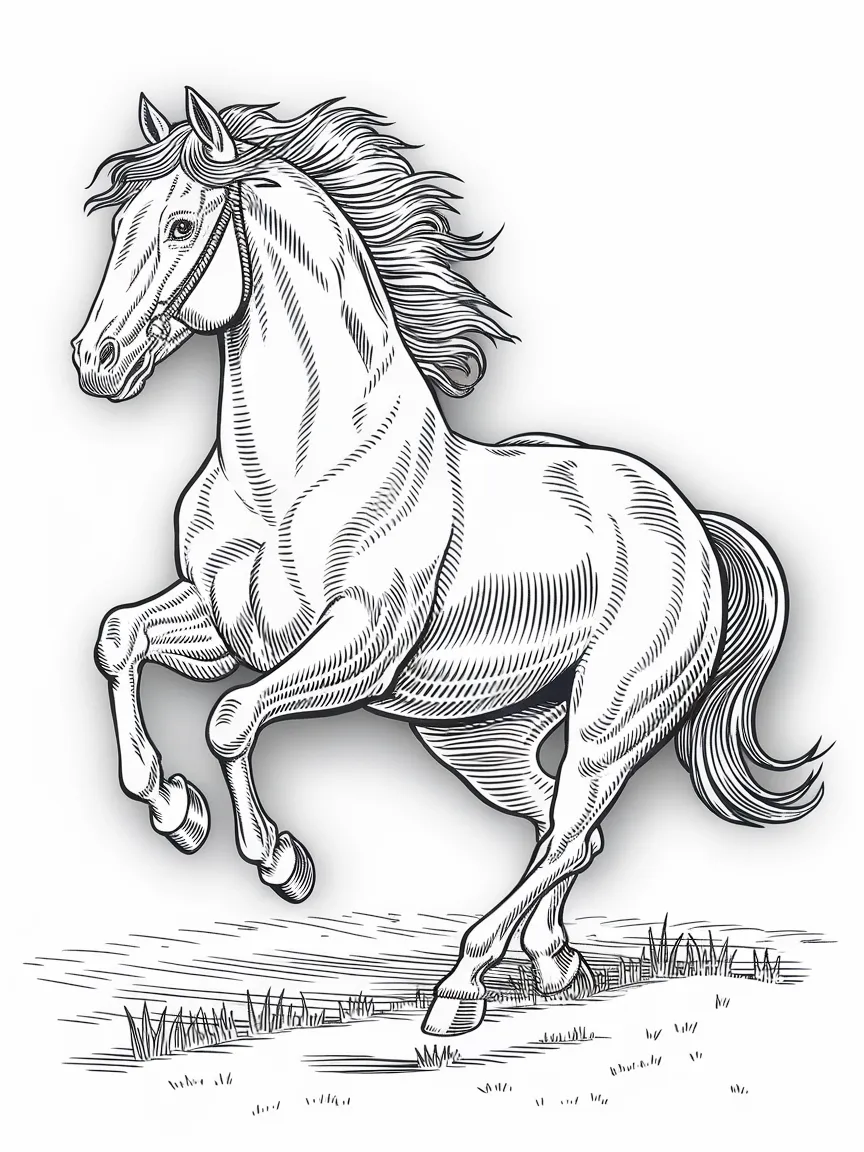 Horse coloring pages - 397 | ColoringPagesDesign