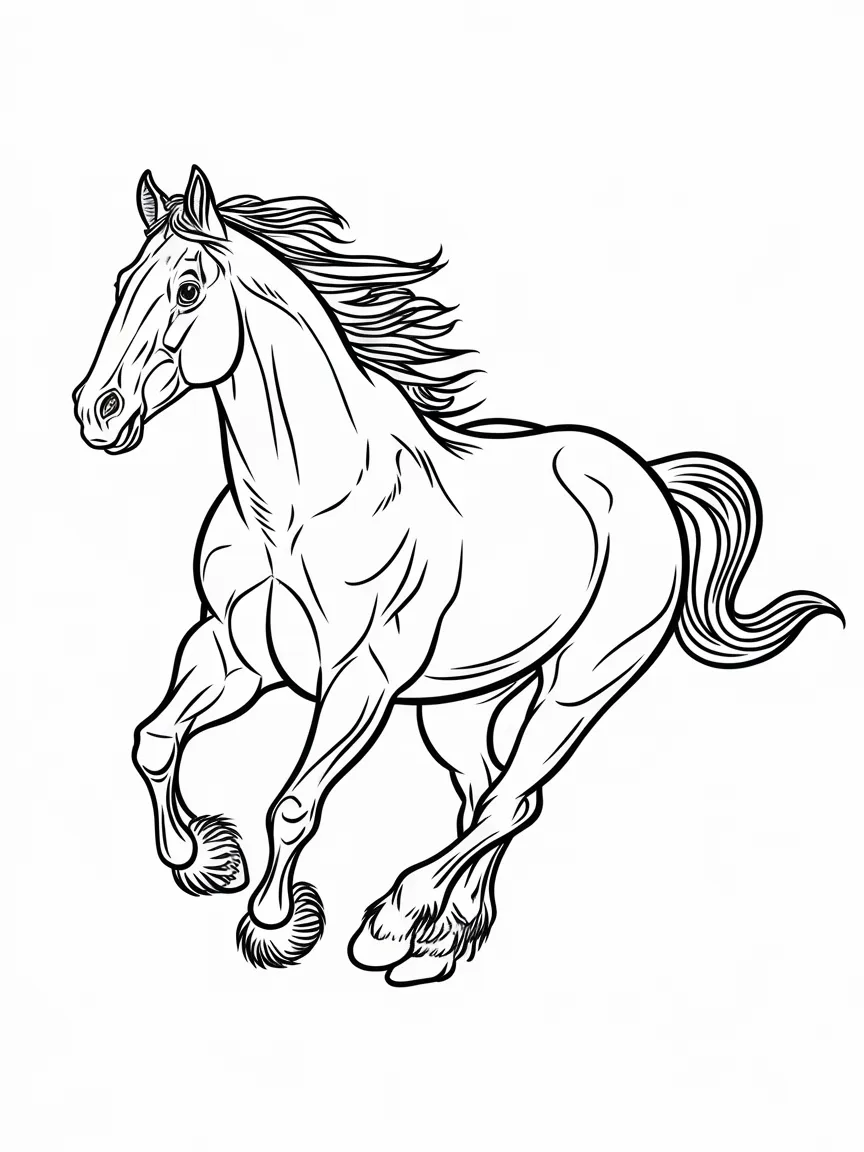 Horse coloring pages - 1421 | ColoringPagesDesign