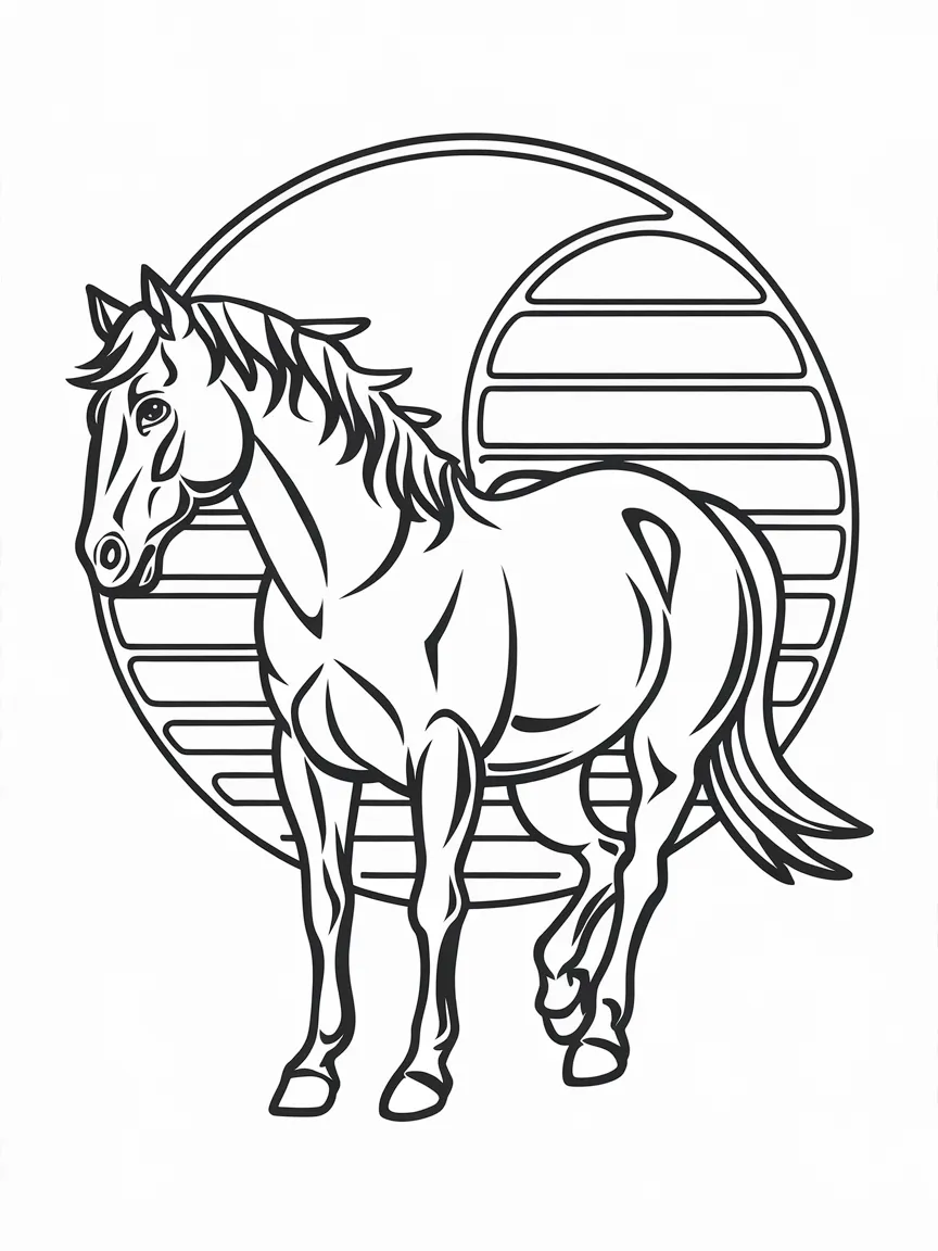 Horse coloring pages - 1427 | ColoringPagesDesign