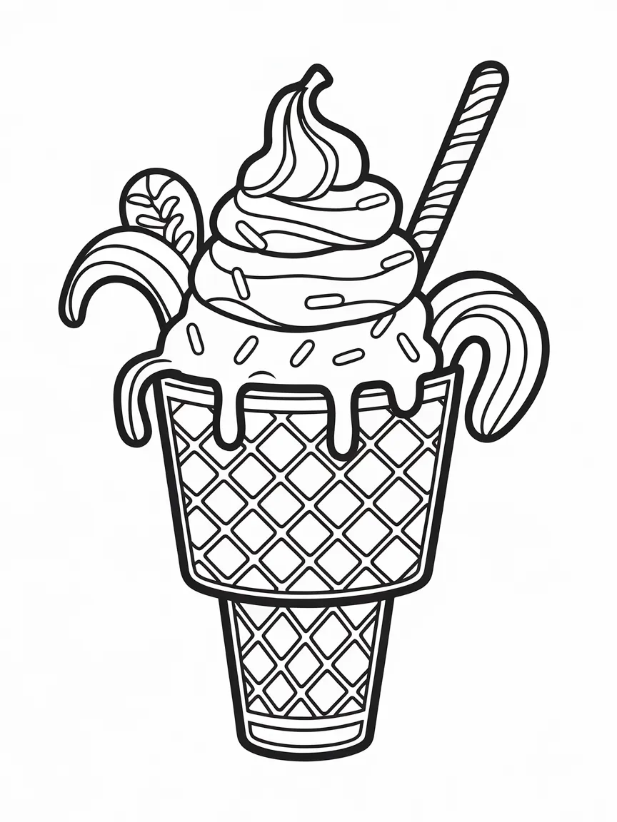 Ice cream coloring pages - 1604 | ColoringPagesDesign