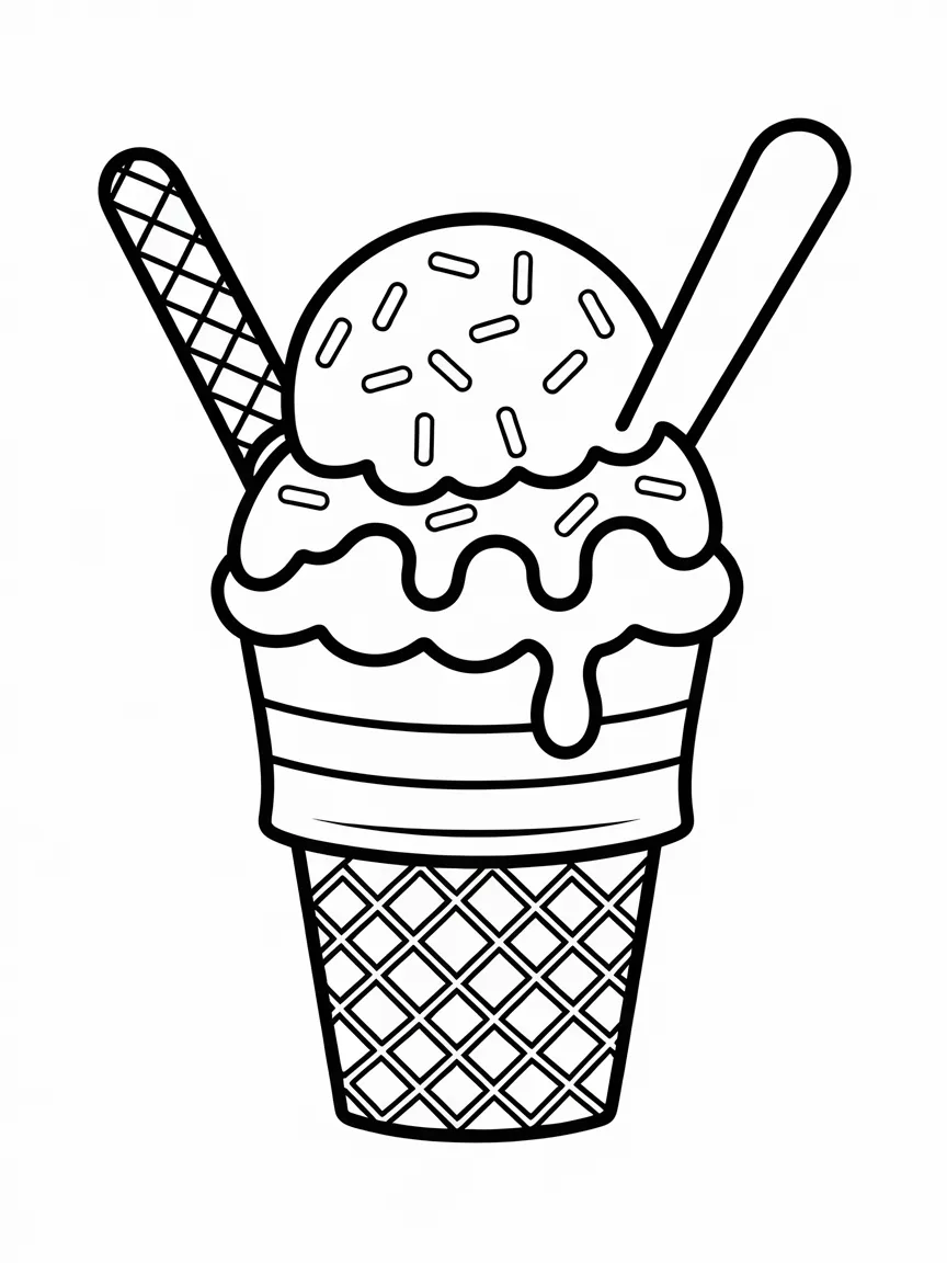 Ice cream coloring pages - 1605 | ColoringPagesDesign