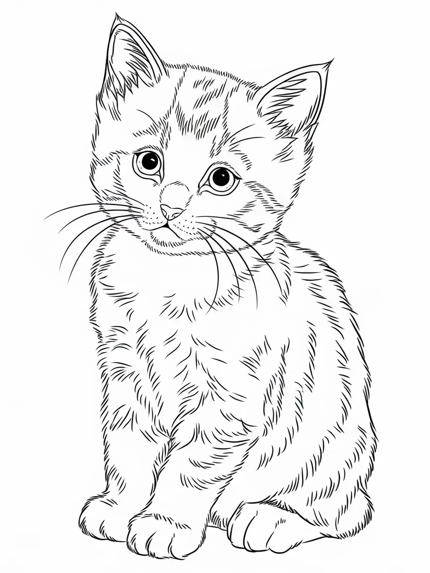 Kitten coloring pages - 757 | ColoringPagesDesign