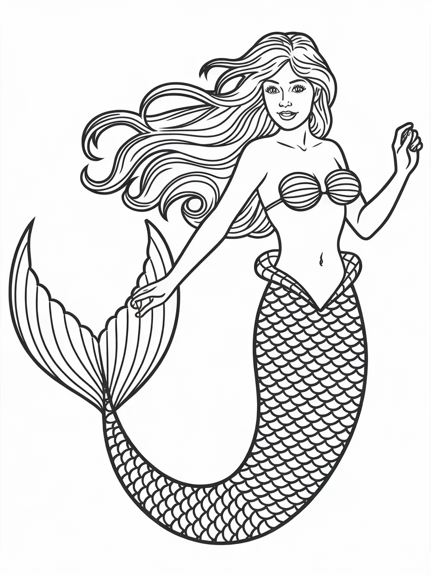 Mermaid coloring pages - 260 | ColoringPagesDesign