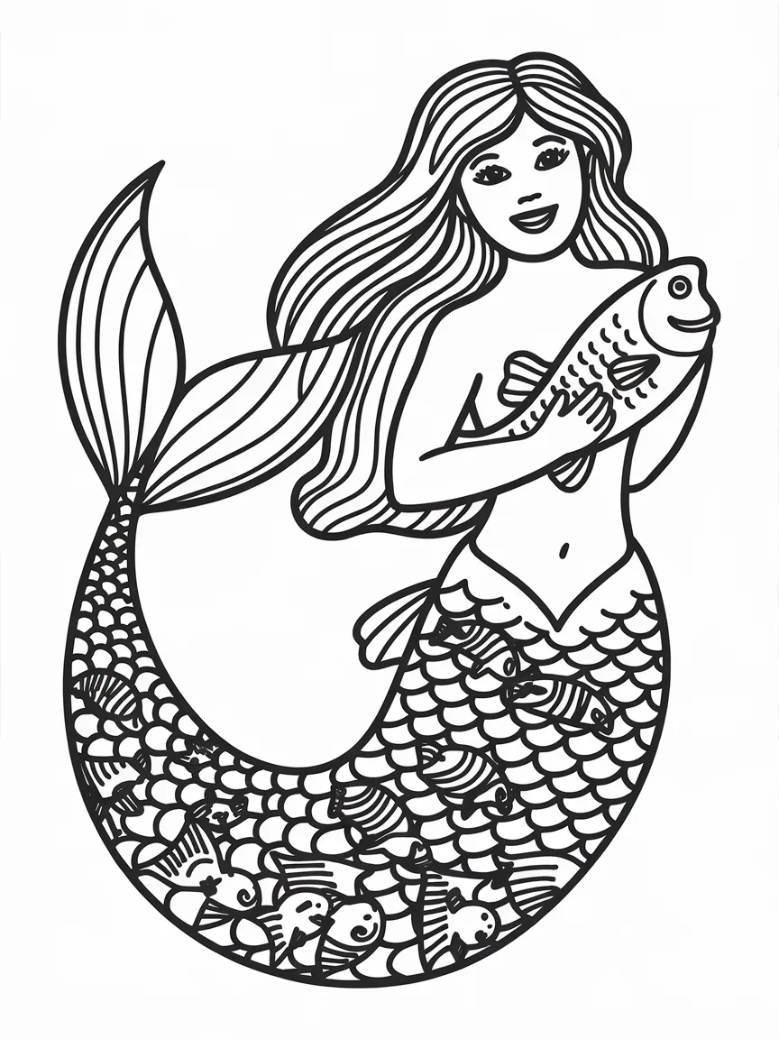 Mermaid coloring pages - 2215 | ColoringPagesDesign