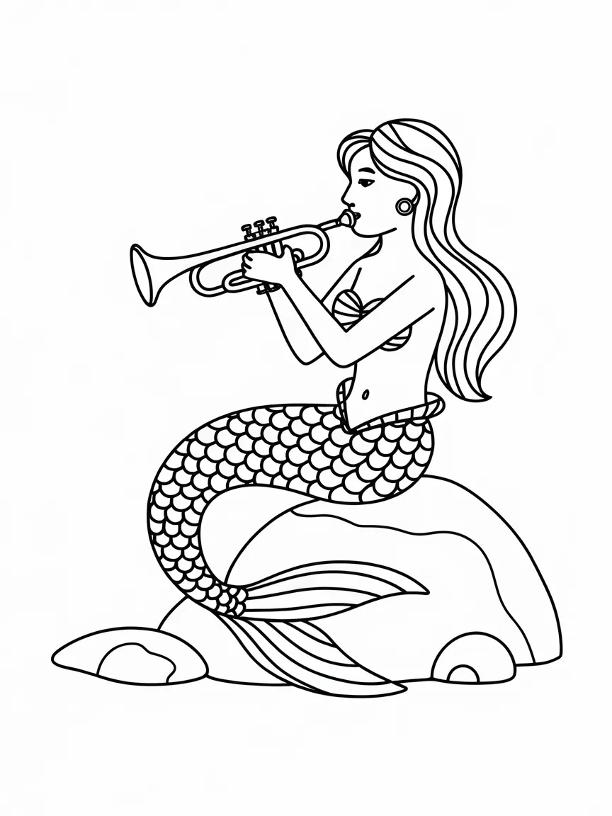 Mermaid coloring pages - 2216 | ColoringPagesDesign