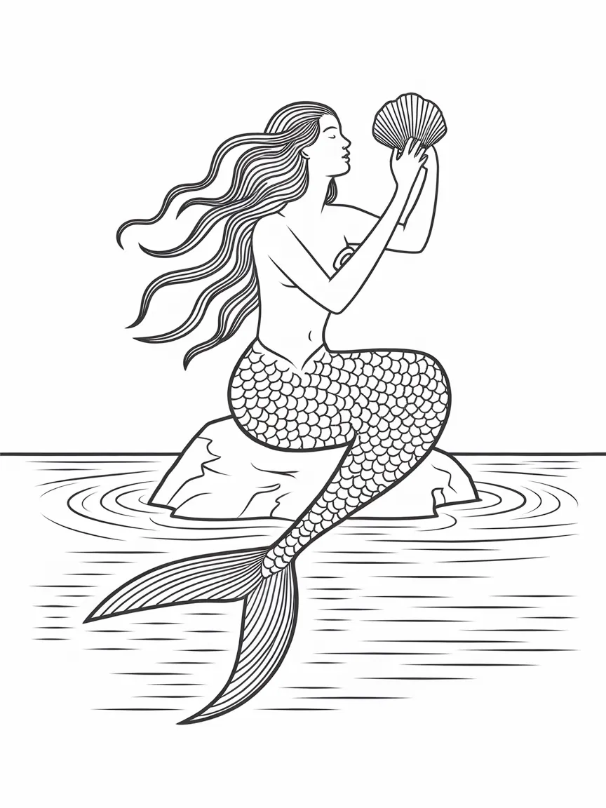 Little mermaid coloring pages - 2523 | ColoringPagesDesign