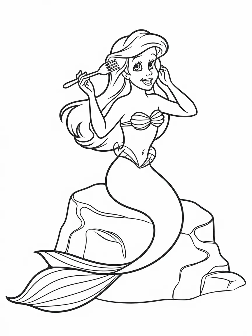 Little mermaid coloring pages - 2529 | ColoringPagesDesign