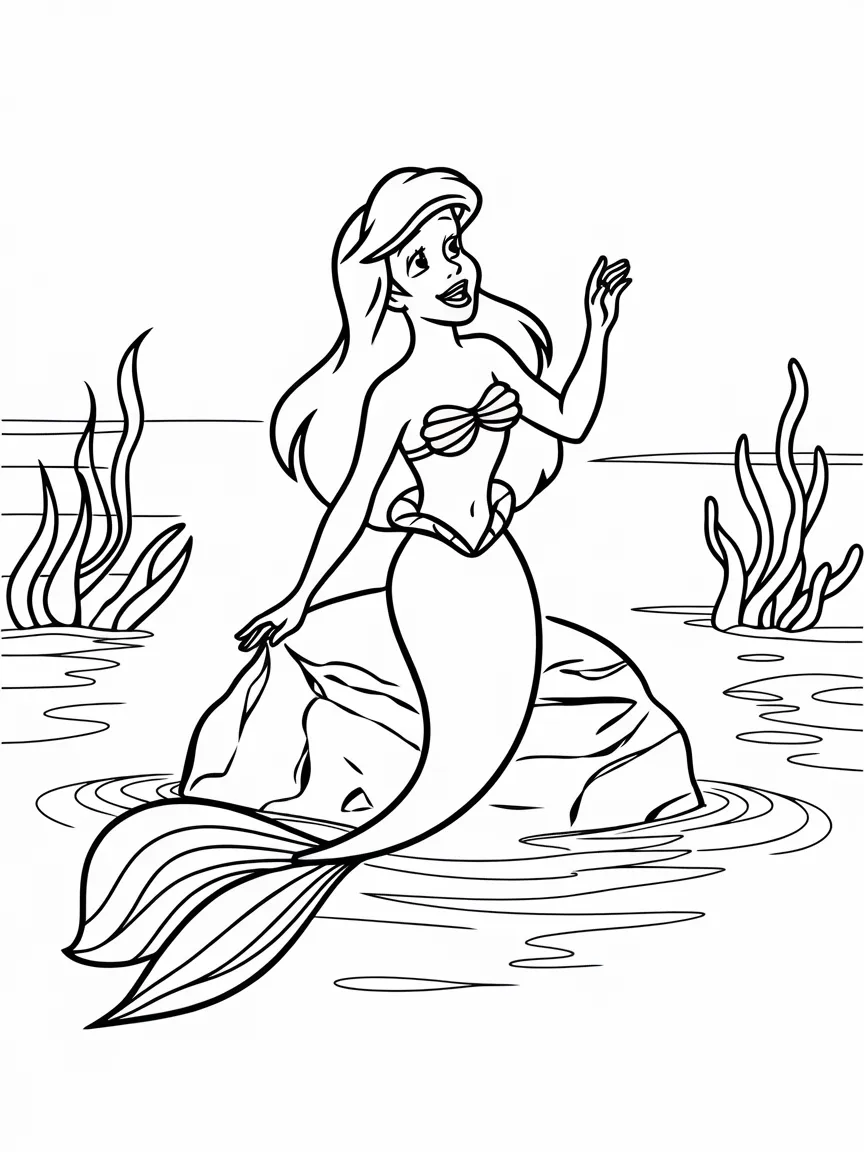 Little mermaid coloring pages - 2531 | ColoringPagesDesign