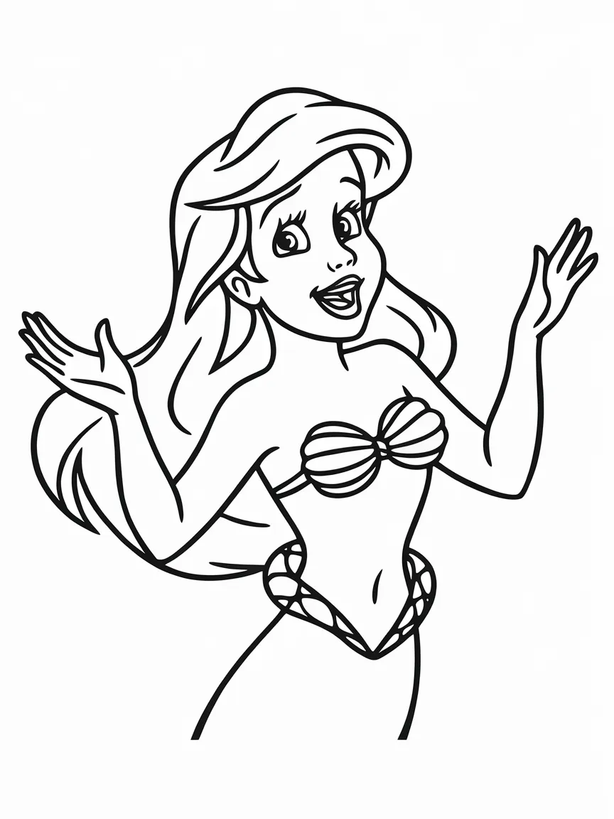 Little mermaid coloring pages - 2532 | ColoringPagesDesign