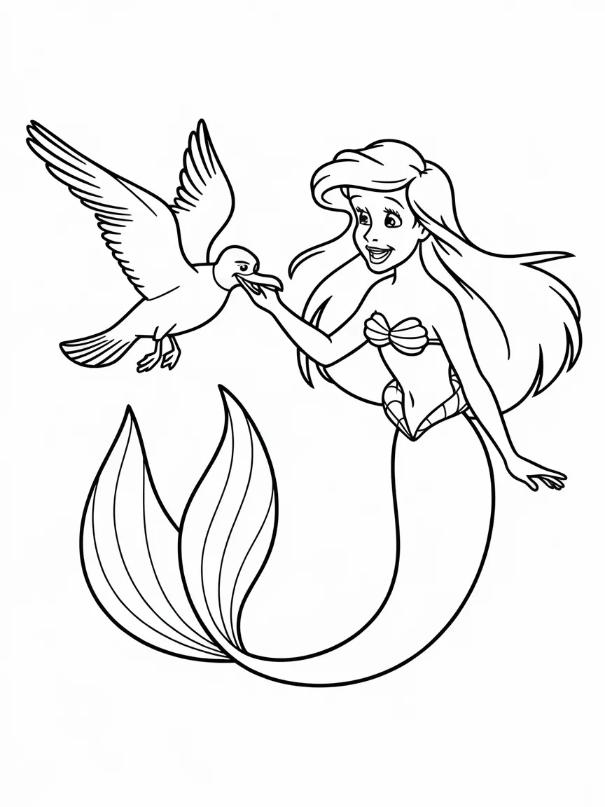 Little mermaid coloring pages - 2537 | ColoringPagesDesign