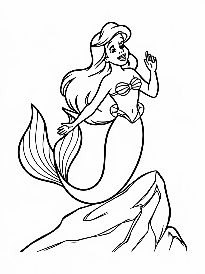 Little mermaid coloring pages - 2538 | ColoringPagesDesign