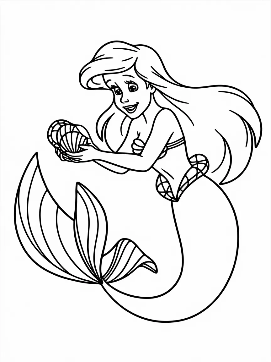 Little mermaid coloring pages - 2539 | ColoringPagesDesign