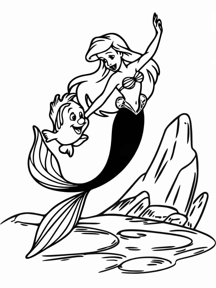 Little mermaid coloring pages - 2540 | ColoringPagesDesign