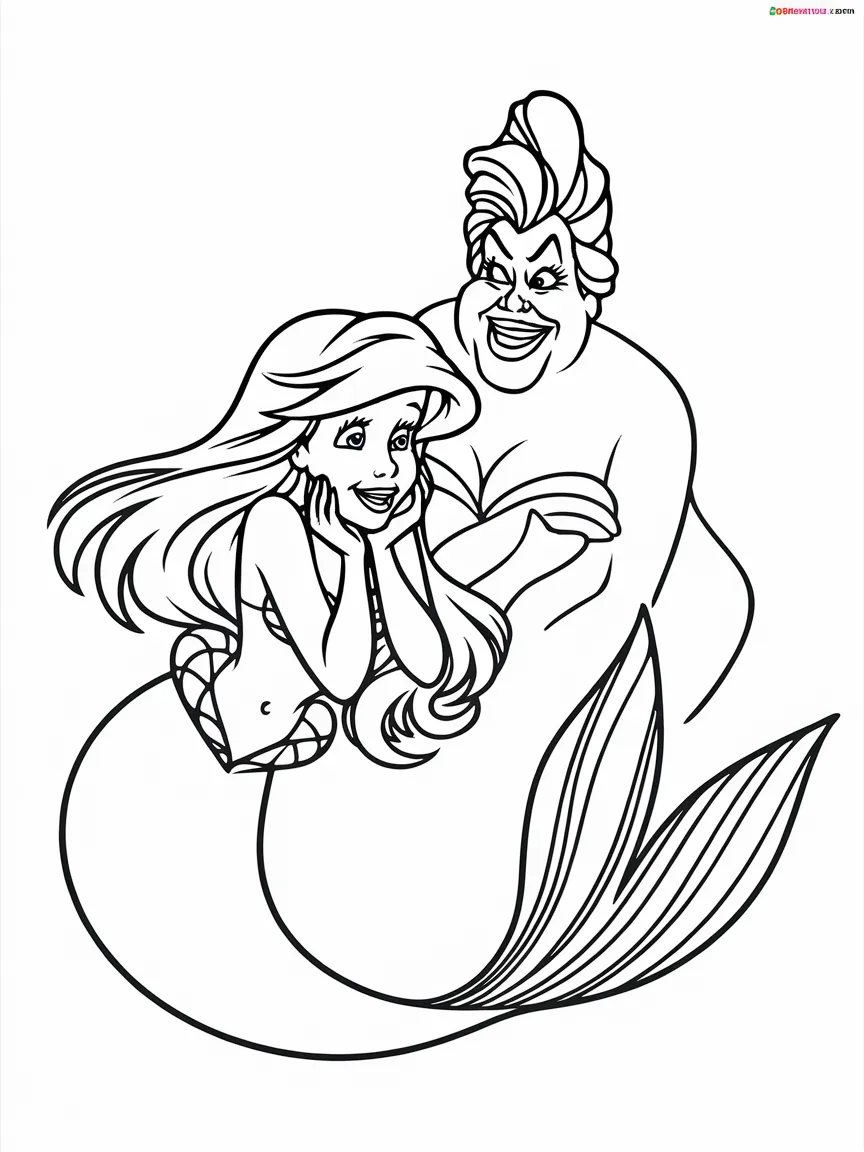 Little mermaid coloring pages - 2541 | ColoringPagesDesign