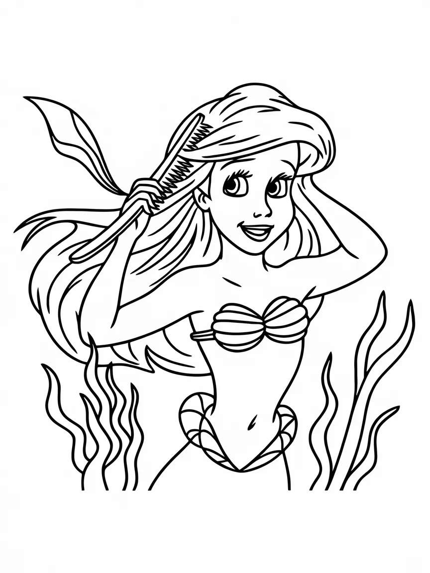 Little mermaid coloring pages - 2543 | ColoringPagesDesign