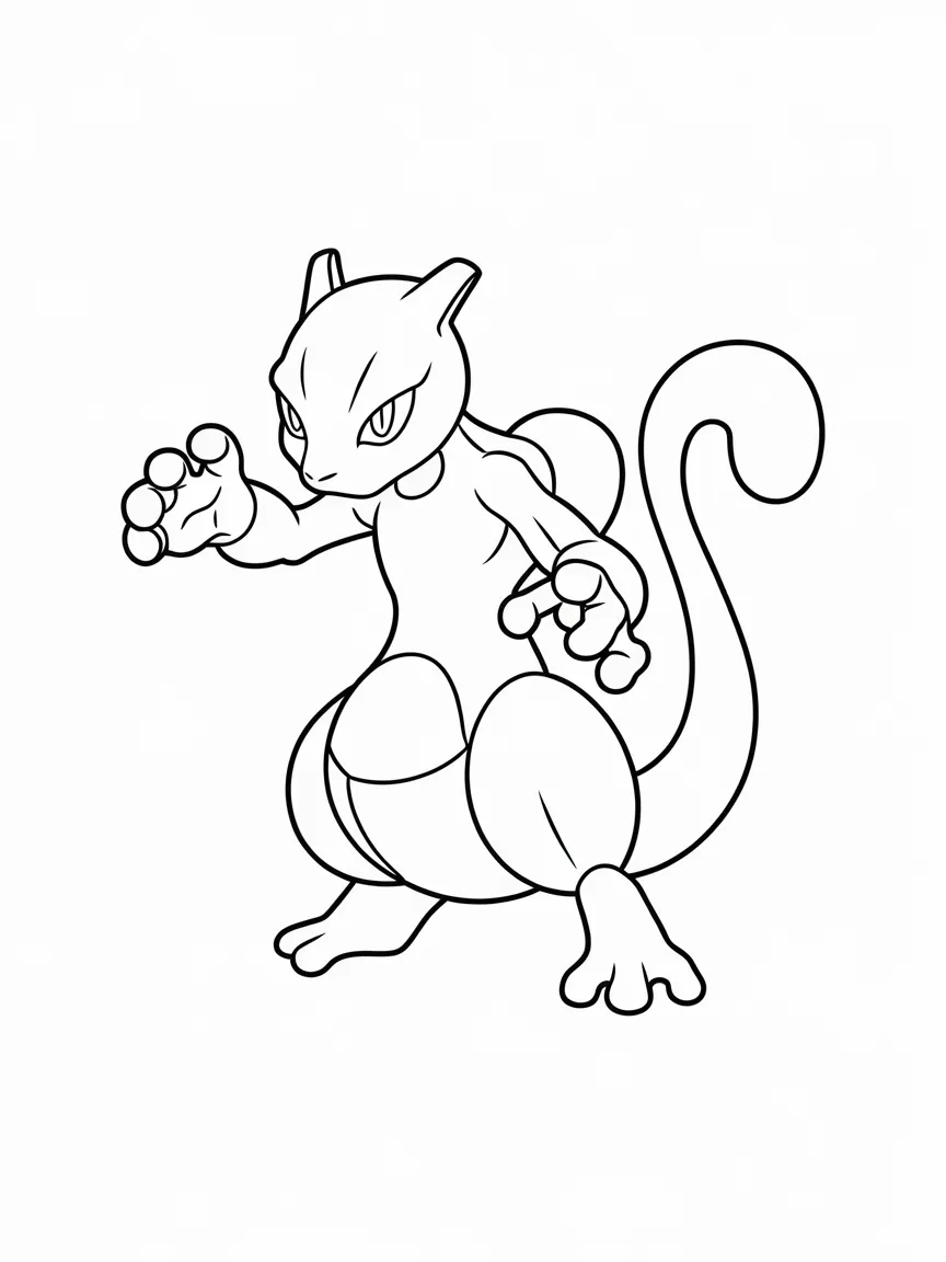 Mewtwo coloring pages - 1993 | ColoringPagesDesign