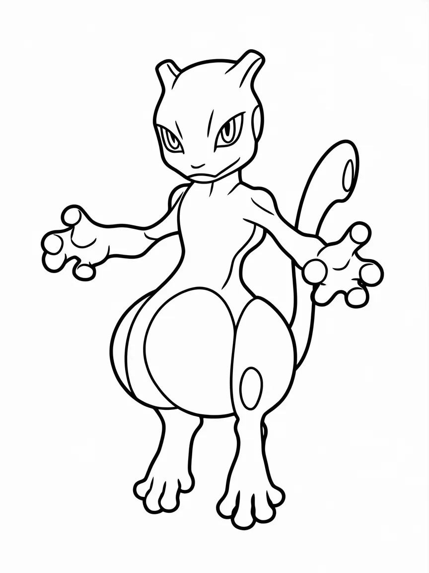 Mewtwo coloring pages - 1995 | ColoringPagesDesign