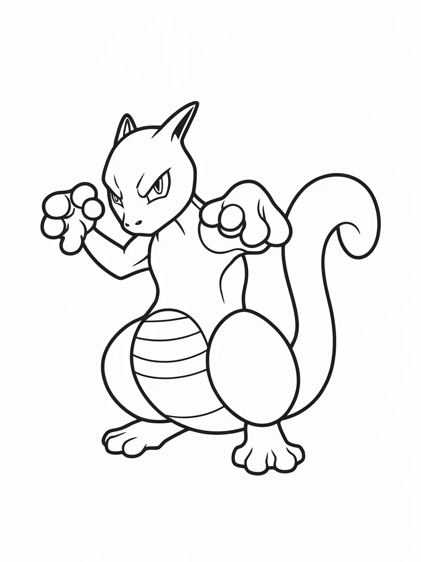 Mewtwo coloring pages - 1997 | ColoringPagesDesign