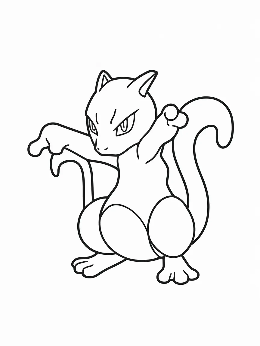 Mewtwo coloring pages - 1998 | ColoringPagesDesign