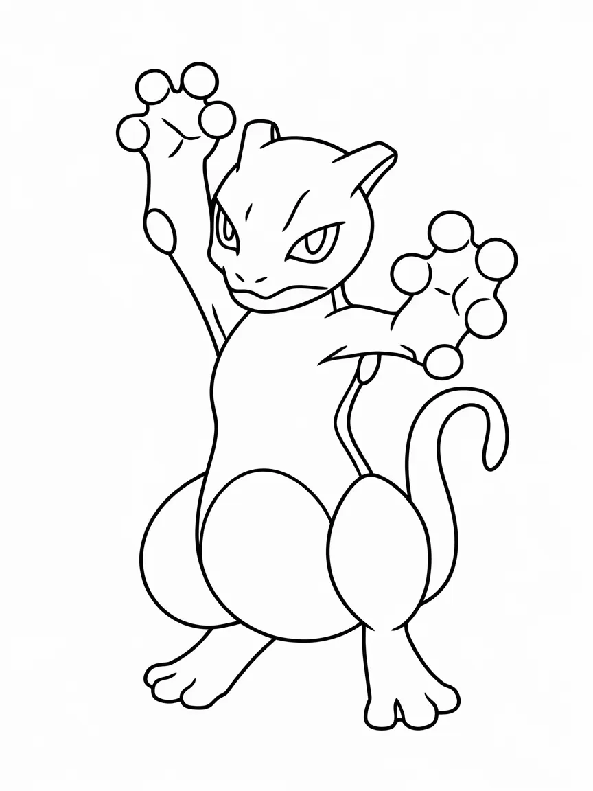 Mewtwo coloring pages - 1999 | ColoringPagesDesign