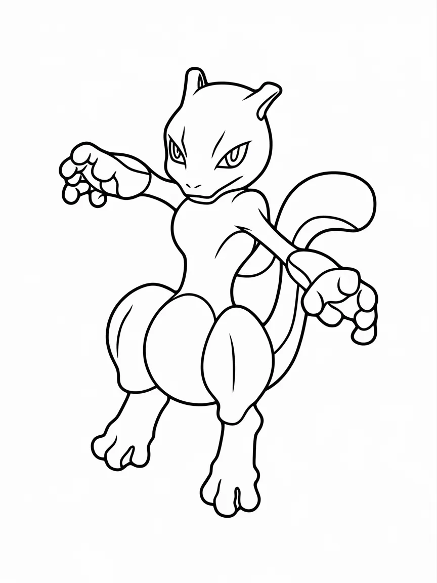 Mewtwo coloring pages - 2001 | ColoringPagesDesign