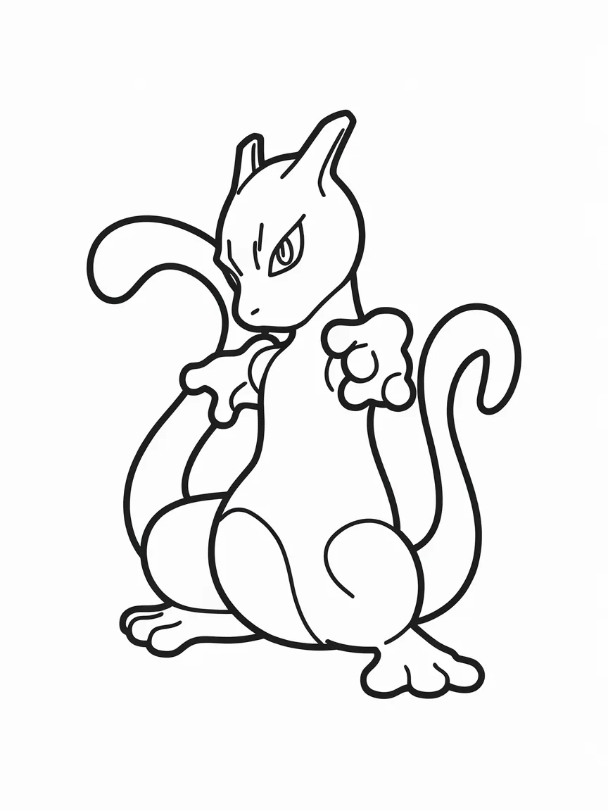 Mewtwo coloring pages - 2002 | ColoringPagesDesign