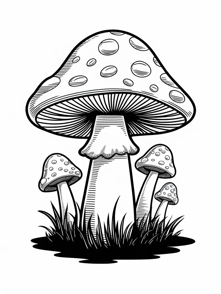 Mushroom coloring pages - 934 | ColoringPagesDesign