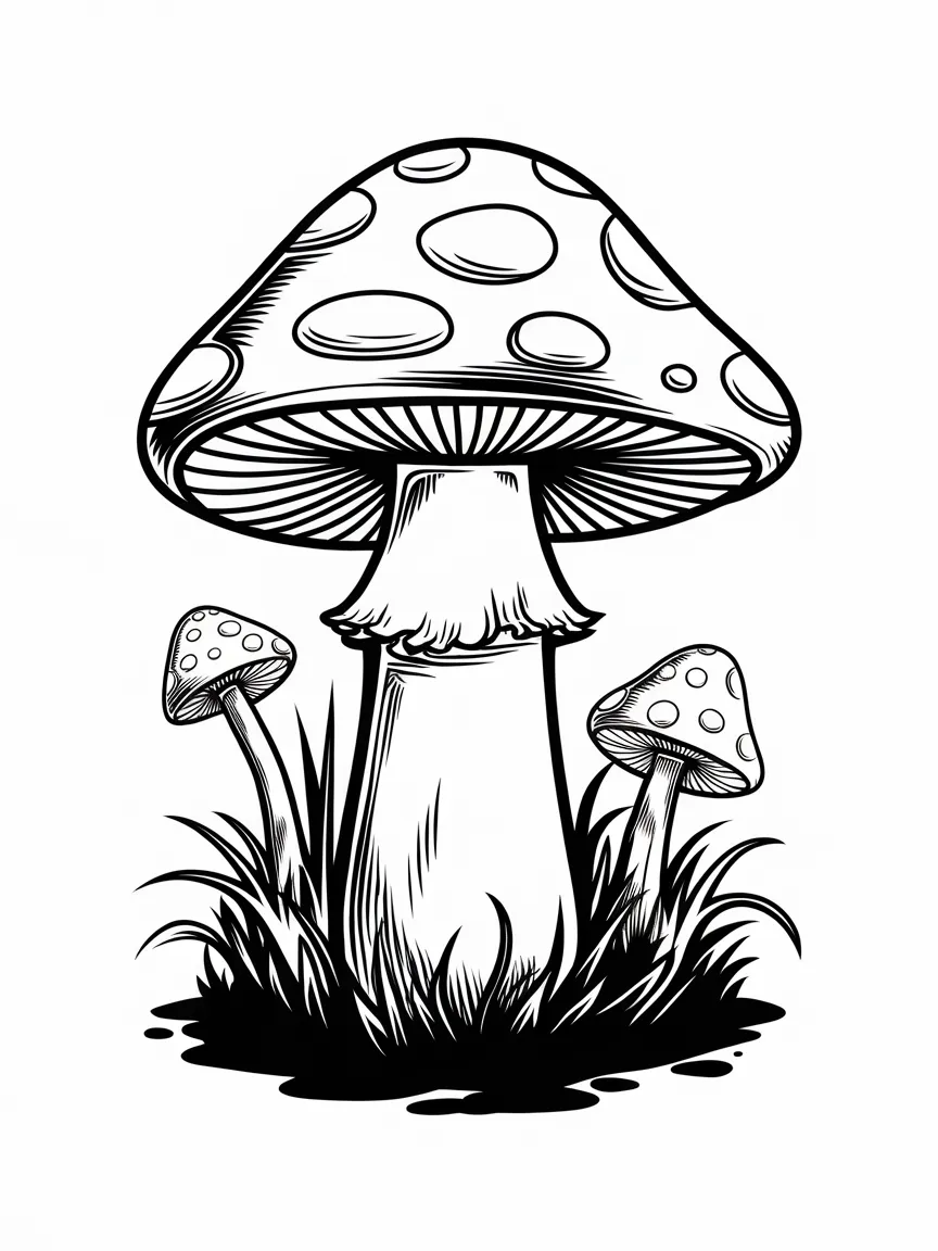 Mushroom coloring pages - 935 | ColoringPagesDesign