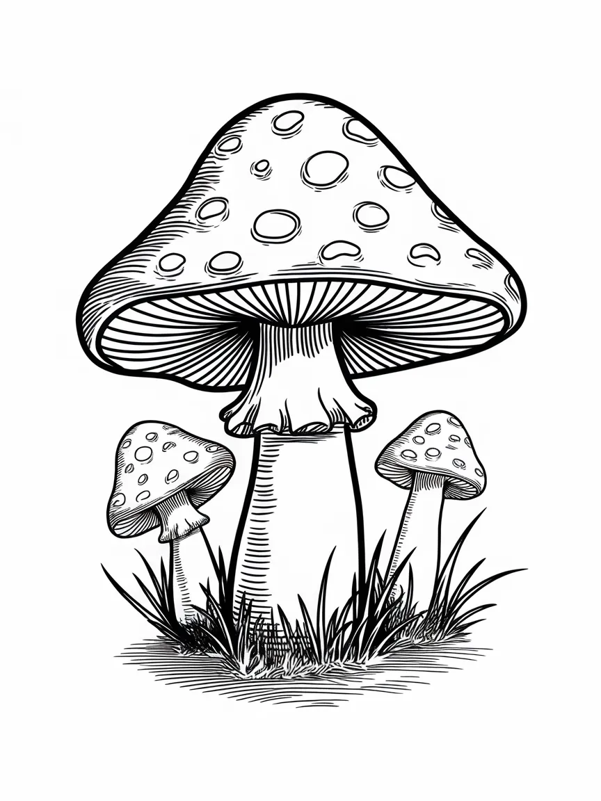 Mushroom coloring pages - 936 | ColoringPagesDesign